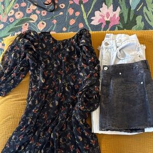 Dress,  mini skirt, jeans